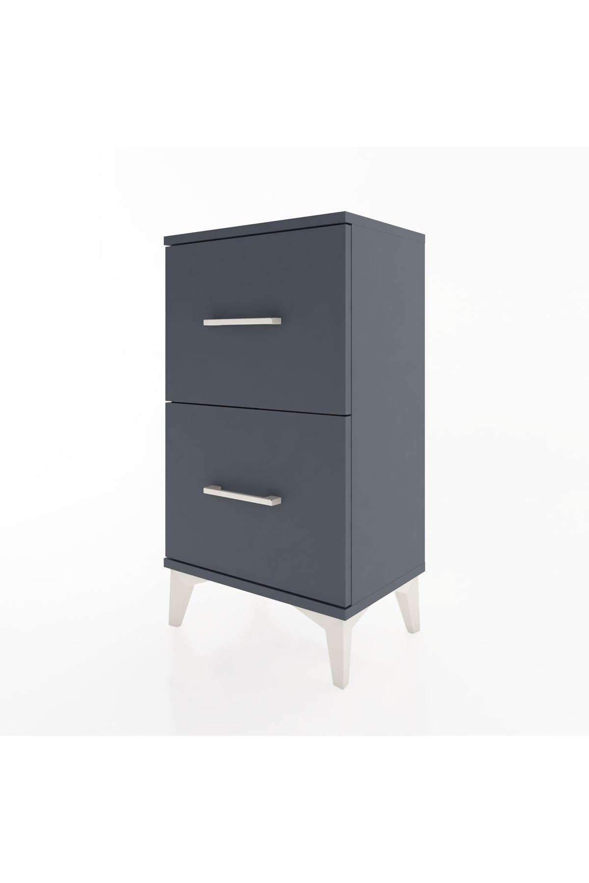 Arges Komodin 2 Çekmeceli 44x30x80 Antrasit-Antrasit