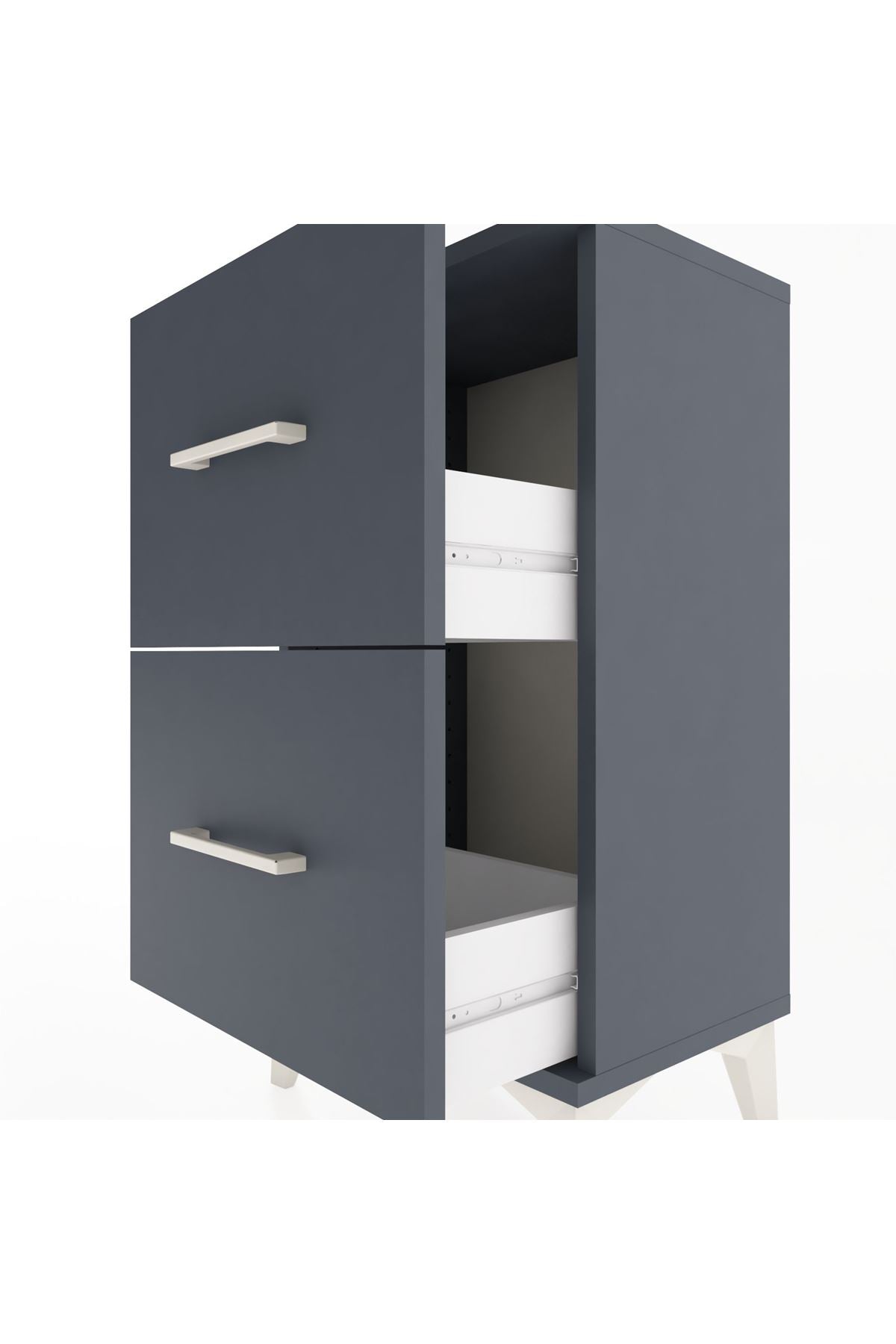 Arges Komodin 2 Çekmeceli 44x30x80 Antrasit-Antrasit