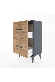 Arges Komodin 2 Çekmeceli 44x30x80 Antrasit-Çam