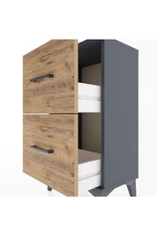 Arges Komodin 2 Çekmeceli 44x30x80 Antrasit-Çam