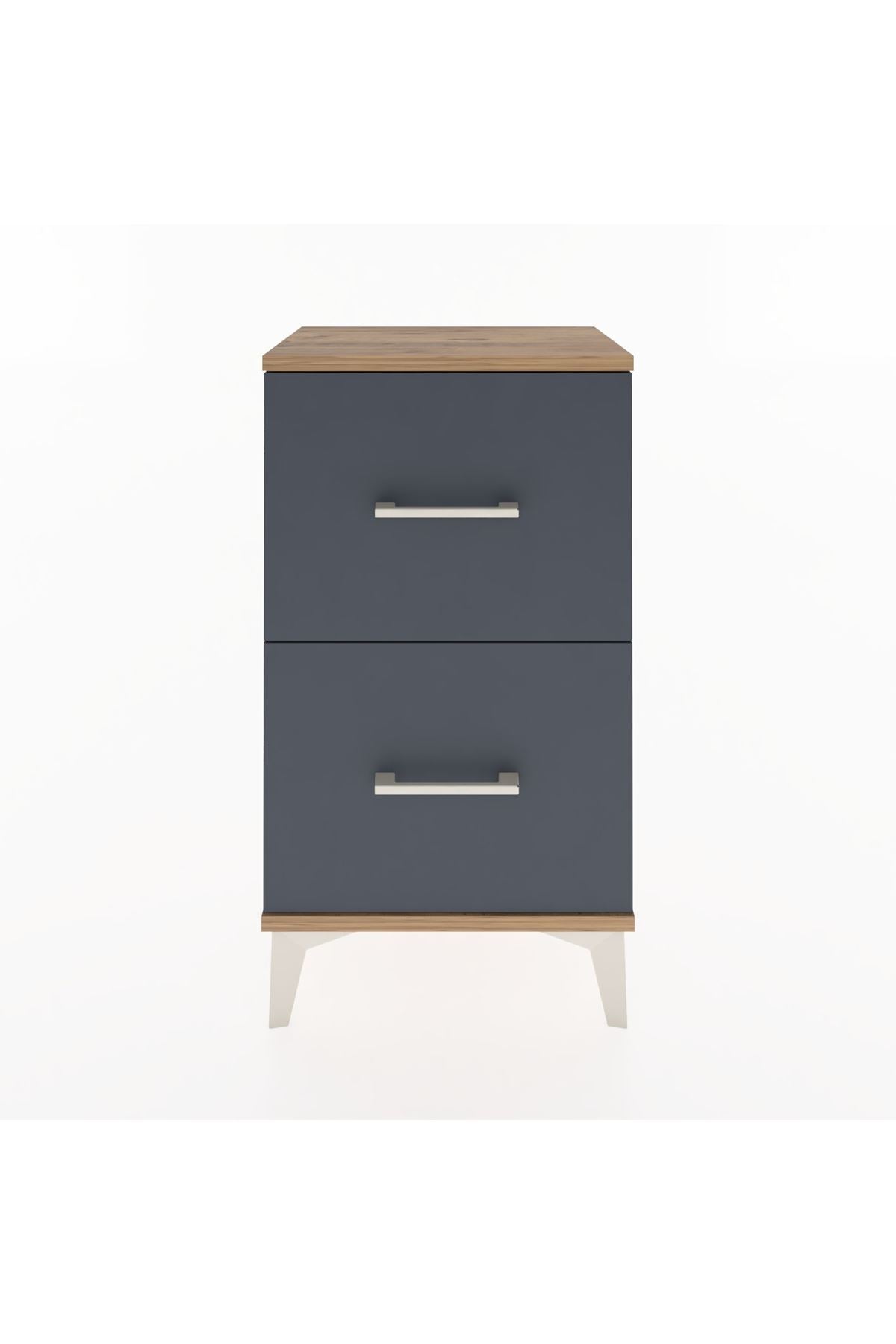 Arges Komodin 2 Çekmeceli 44x30x80 Çam-Antrasit