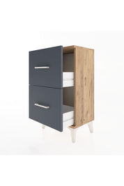 Arges Komodin 2 Çekmeceli 44x30x80 Çam-Antrasit