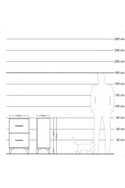 Arges Komodin 2 Çekmeceli 44x30x80 Çam-Antrasit