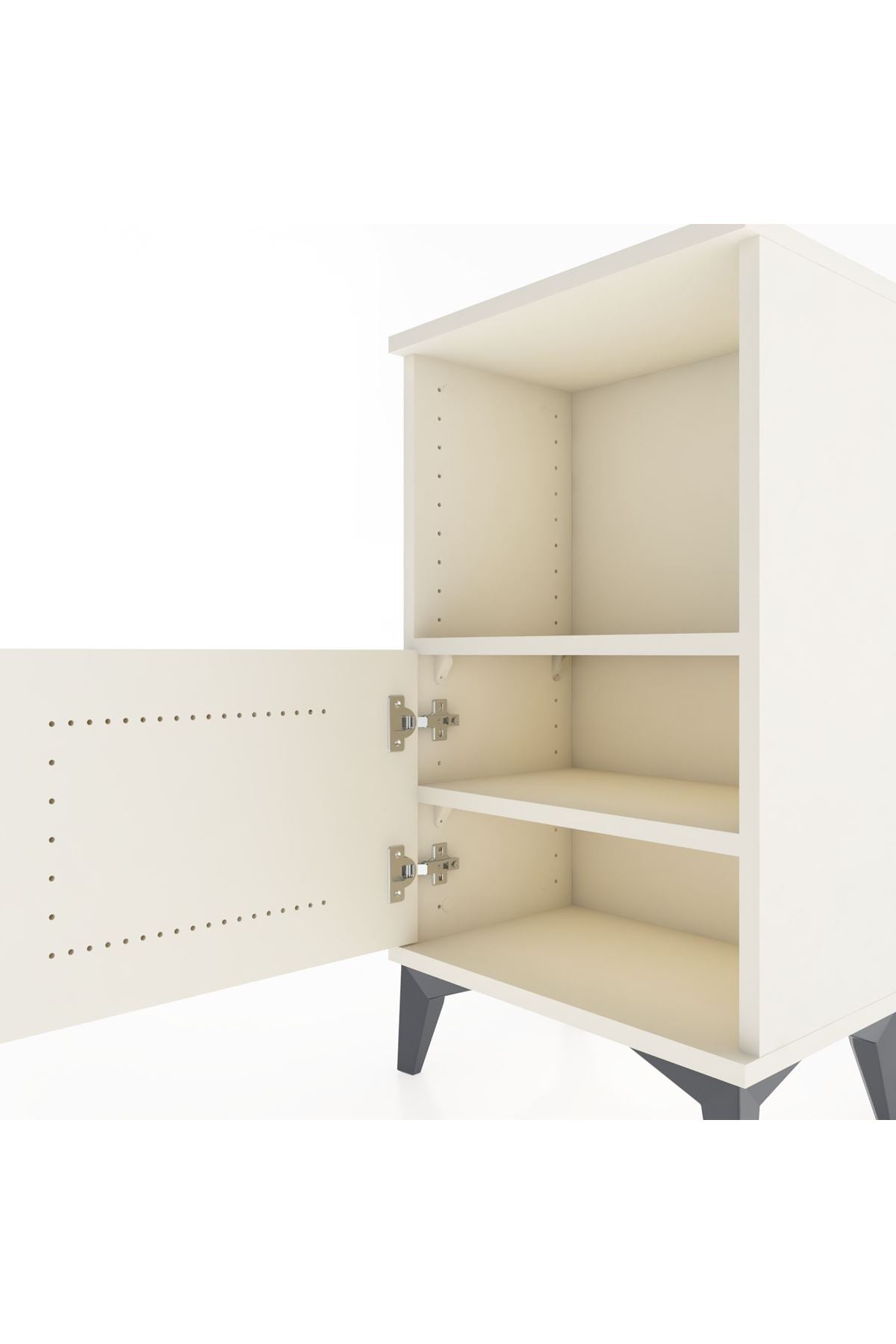 Arges Komodin 2 Raflı Tek Kapaklı 44x30x80 Aytaşı-Aytaşı