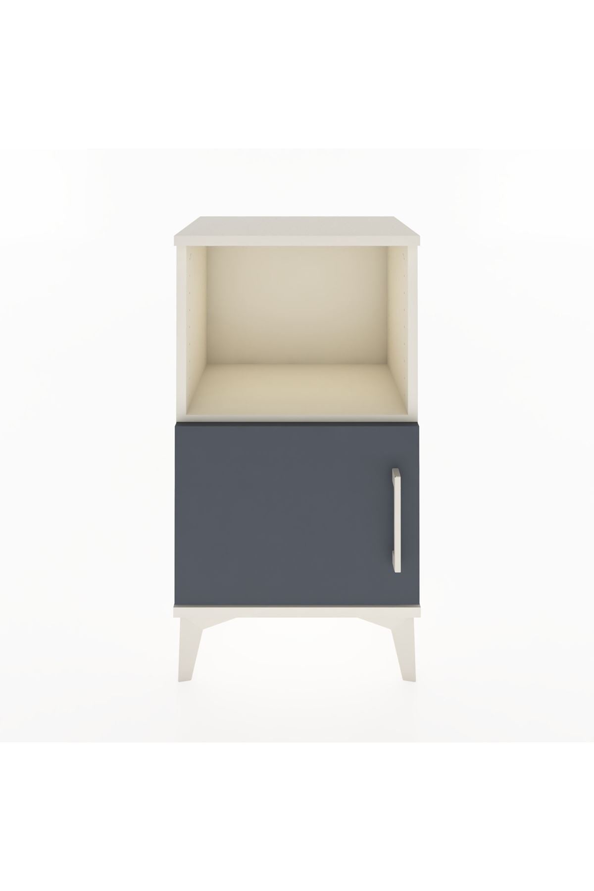 Arges Komodin 2 Raflı Tek Kapaklı 44x30x80 Aytaşı-Antrasit