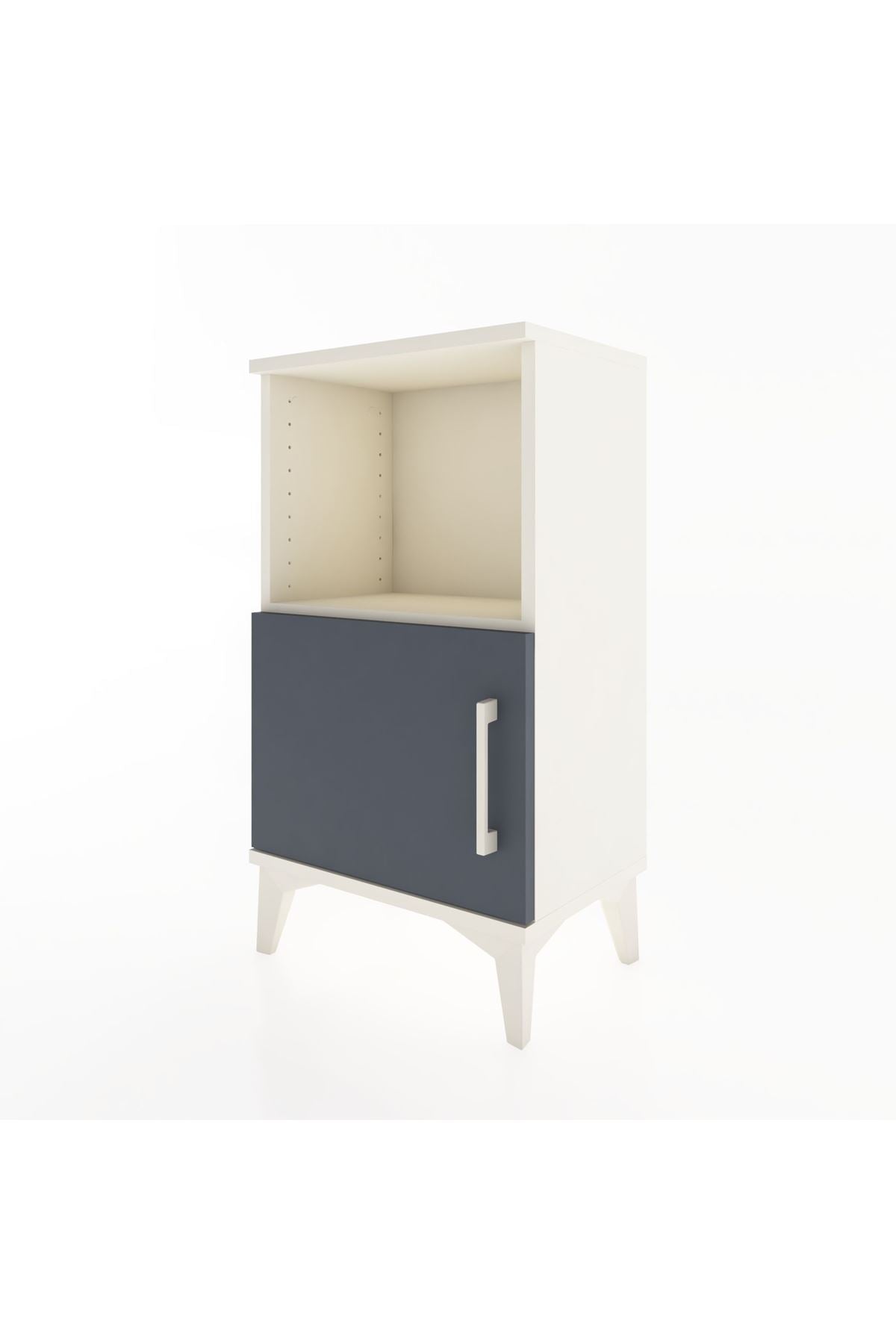 Arges Komodin 2 Raflı Tek Kapaklı 44x30x80 Aytaşı-Antrasit