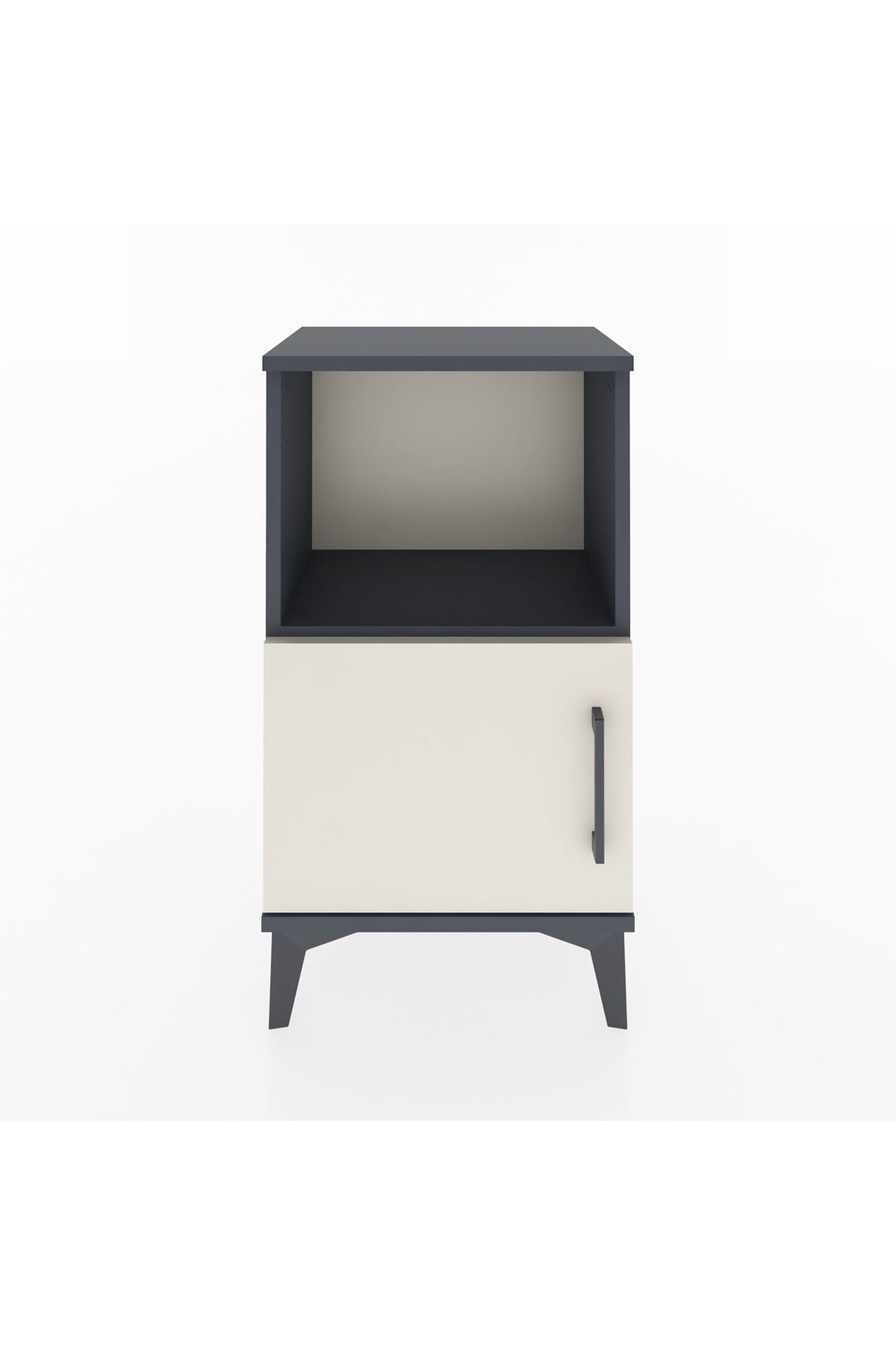 Arges Komodin 2 Raflı Tek Kapaklı 44x30x80 Antrasit-Aytaşı