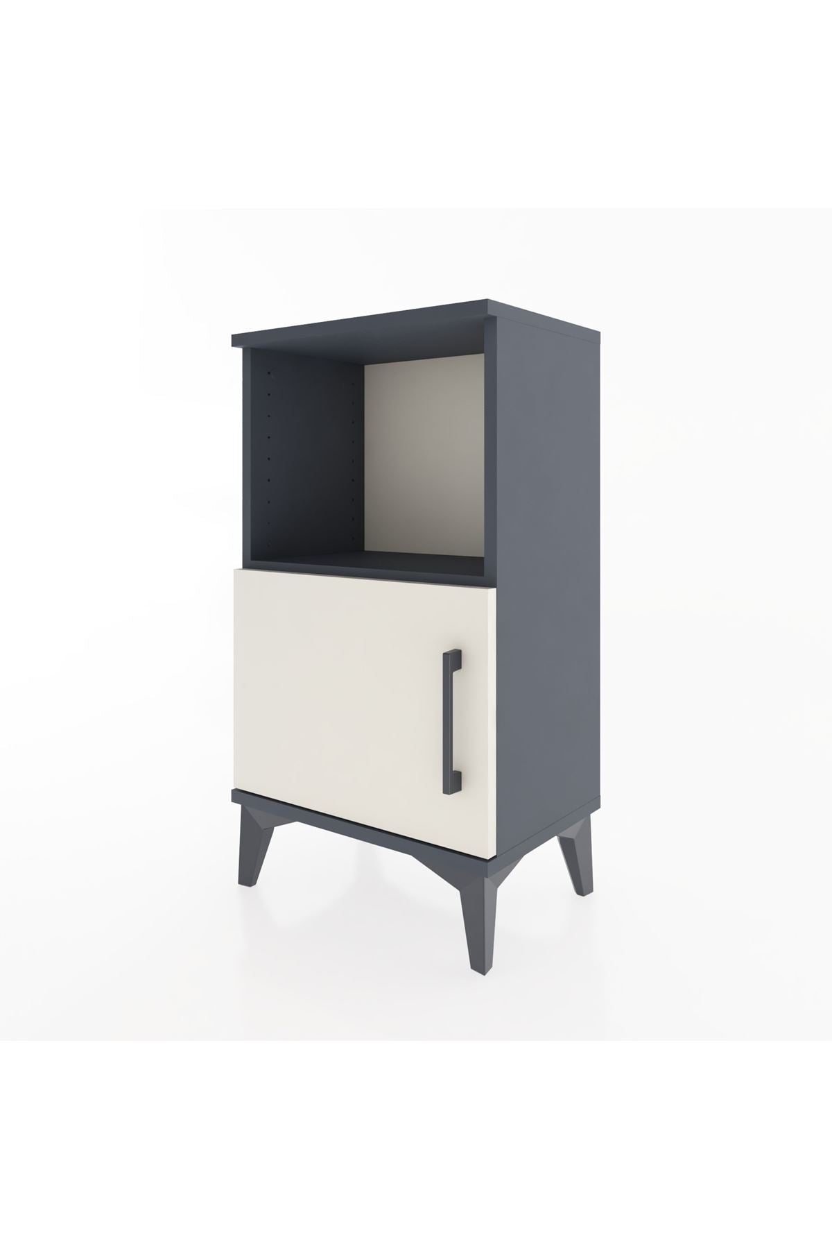 Arges Komodin 2 Raflı Tek Kapaklı 44x30x80 Antrasit-Aytaşı