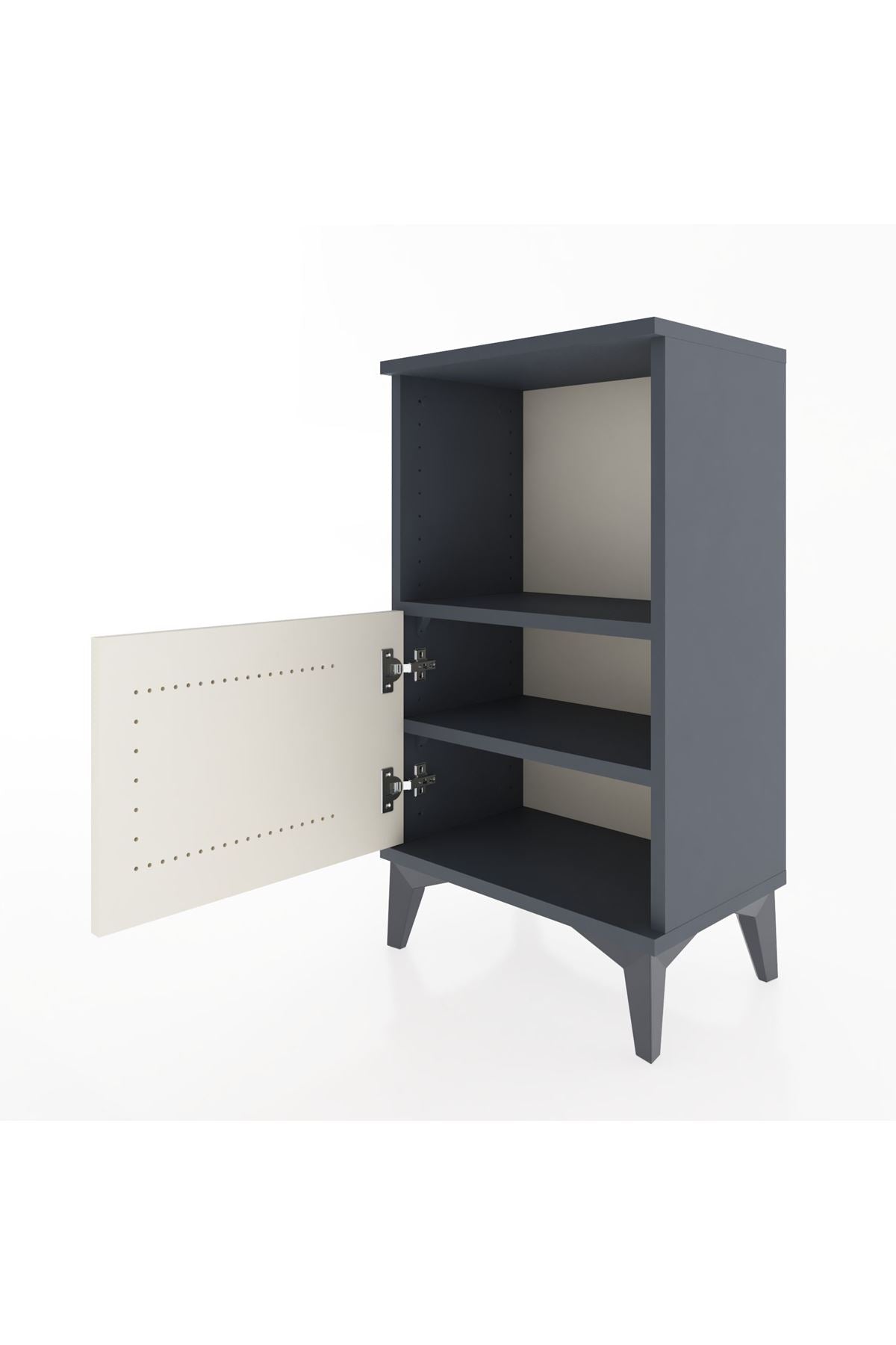 Arges Komodin 2 Raflı Tek Kapaklı 44x30x80 Antrasit-Aytaşı