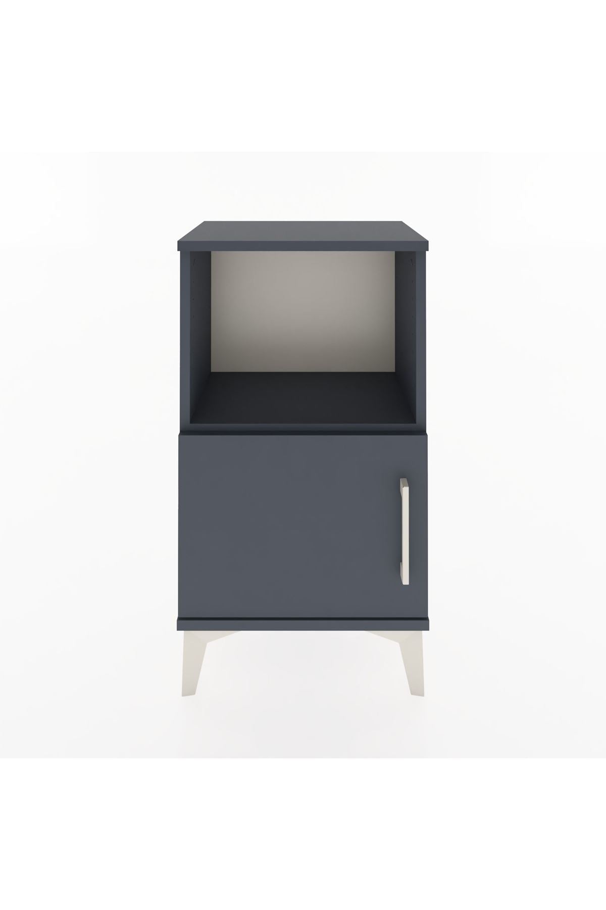 Arges Komodin 2 Raflı Tek Kapaklı 44x30x80 Antrasit-Antrasit