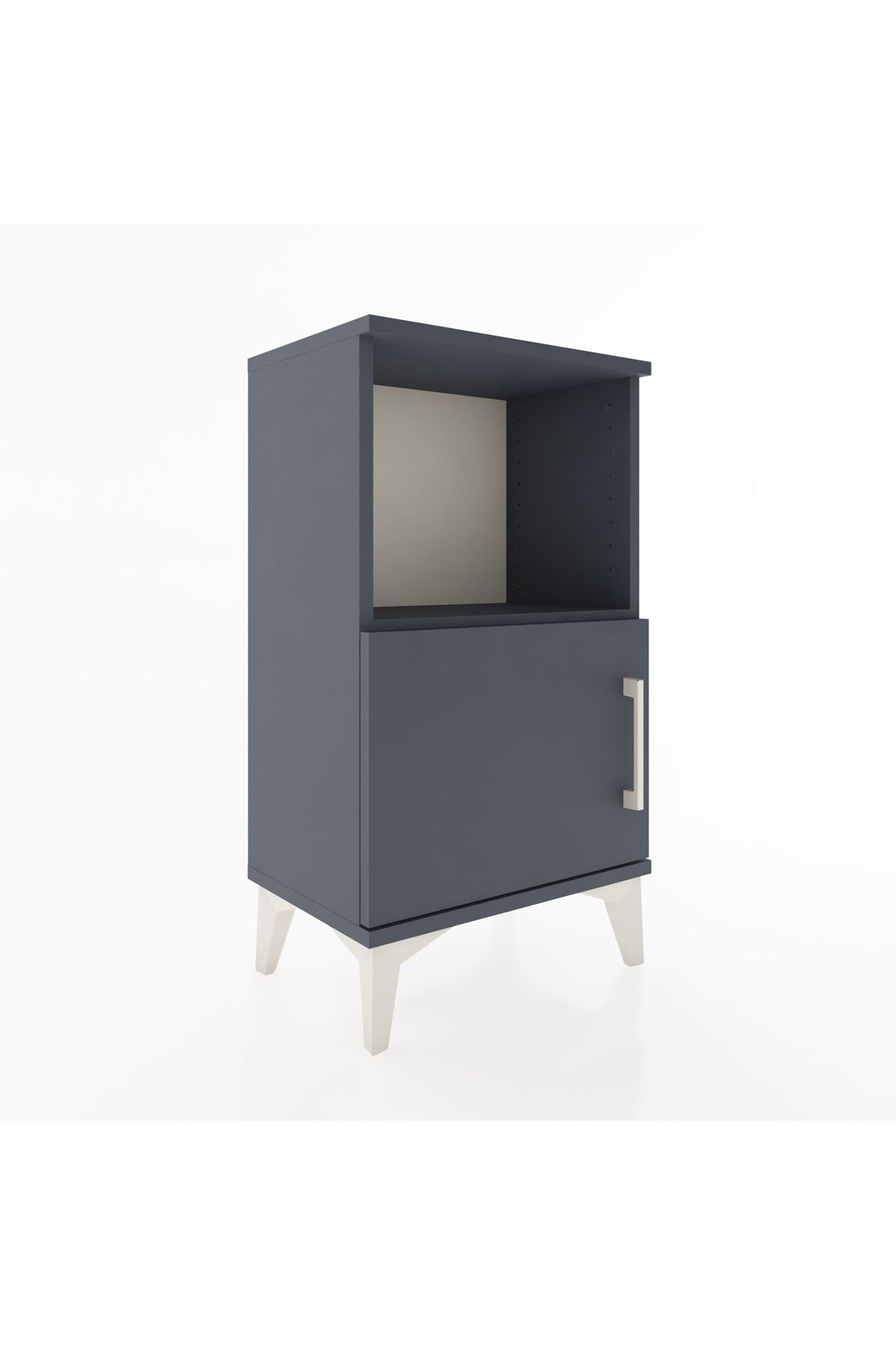 Arges Komodin 2 Raflı Tek Kapaklı 44x30x80 Antrasit-Antrasit