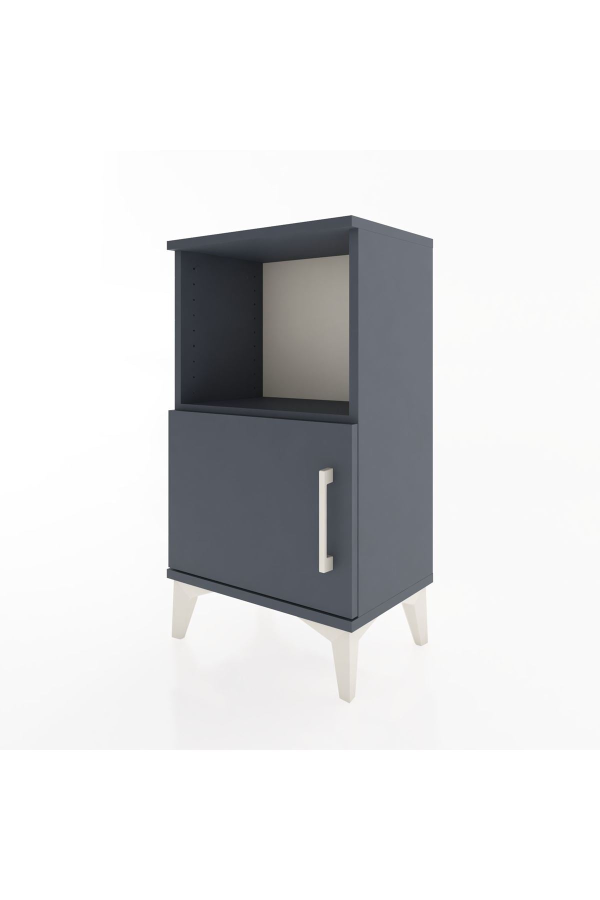 Arges Komodin 2 Raflı Tek Kapaklı 44x30x80 Antrasit-Antrasit