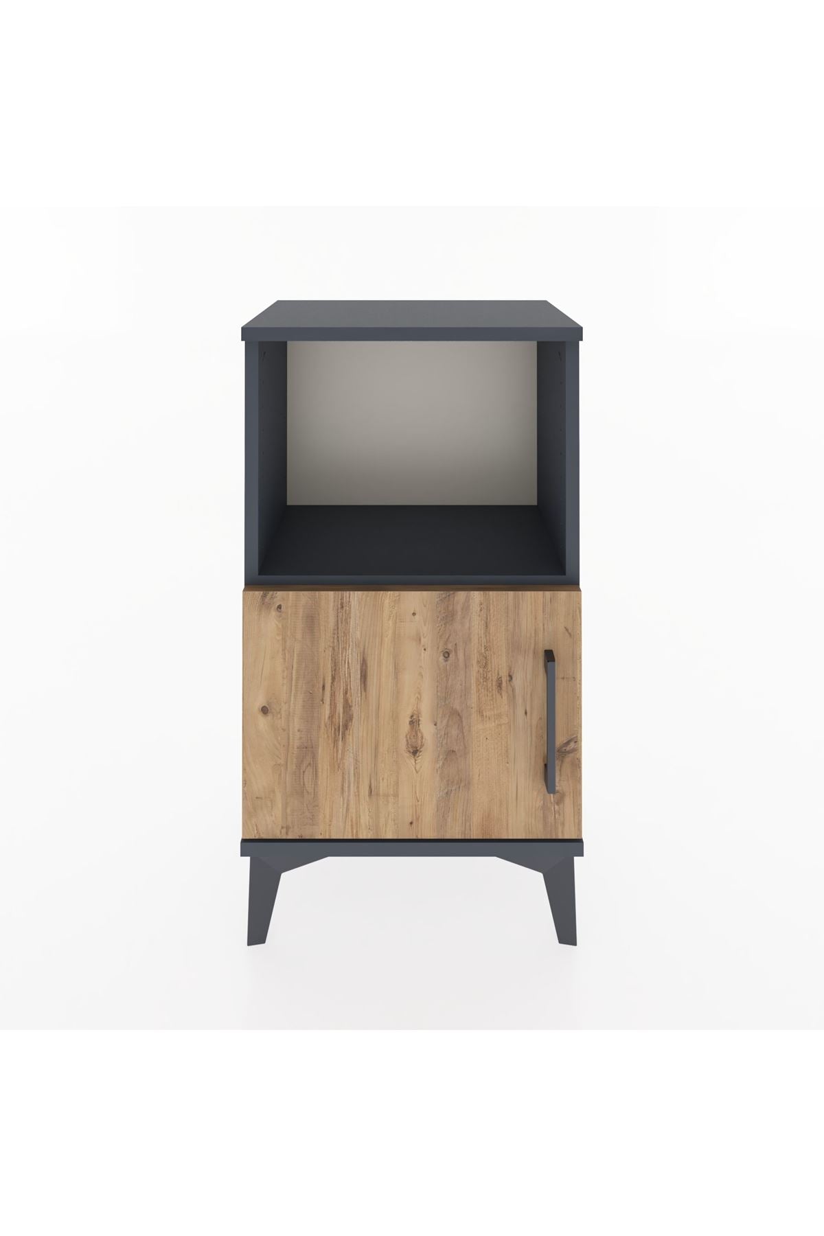 Arges Komodin 2 Raflı Tek Kapaklı 44x30x80 Antrasit-Çam