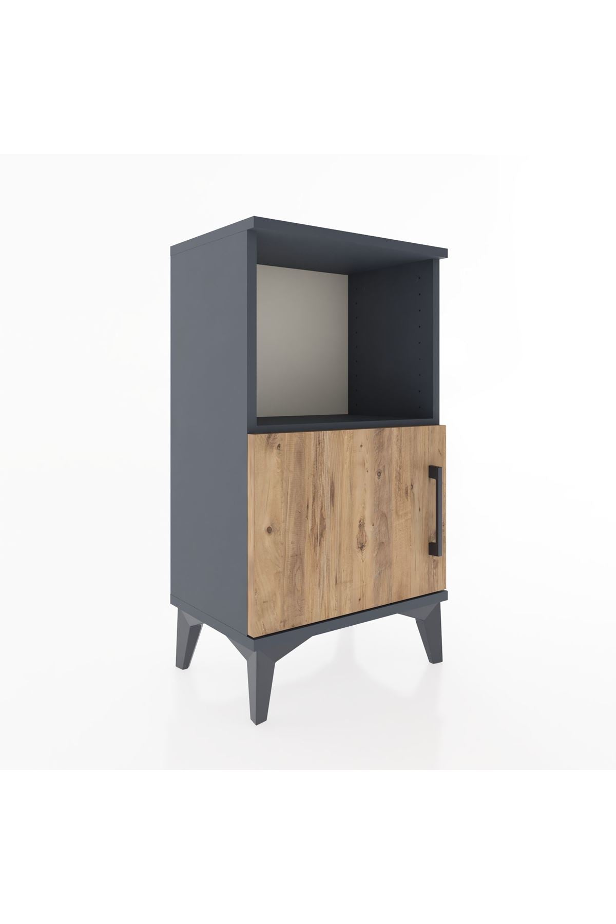 Arges Komodin 2 Raflı Tek Kapaklı 44x30x80 Antrasit-Çam