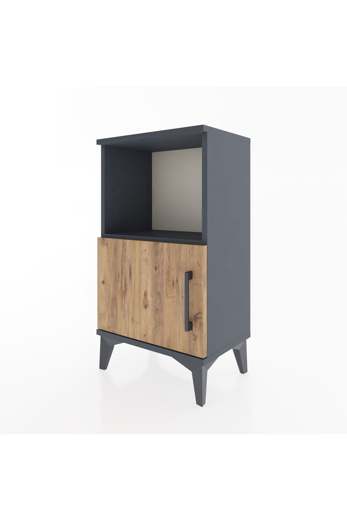 Arges Komodin 2 Raflı Tek Kapaklı 44x30x80 Antrasit-Çam