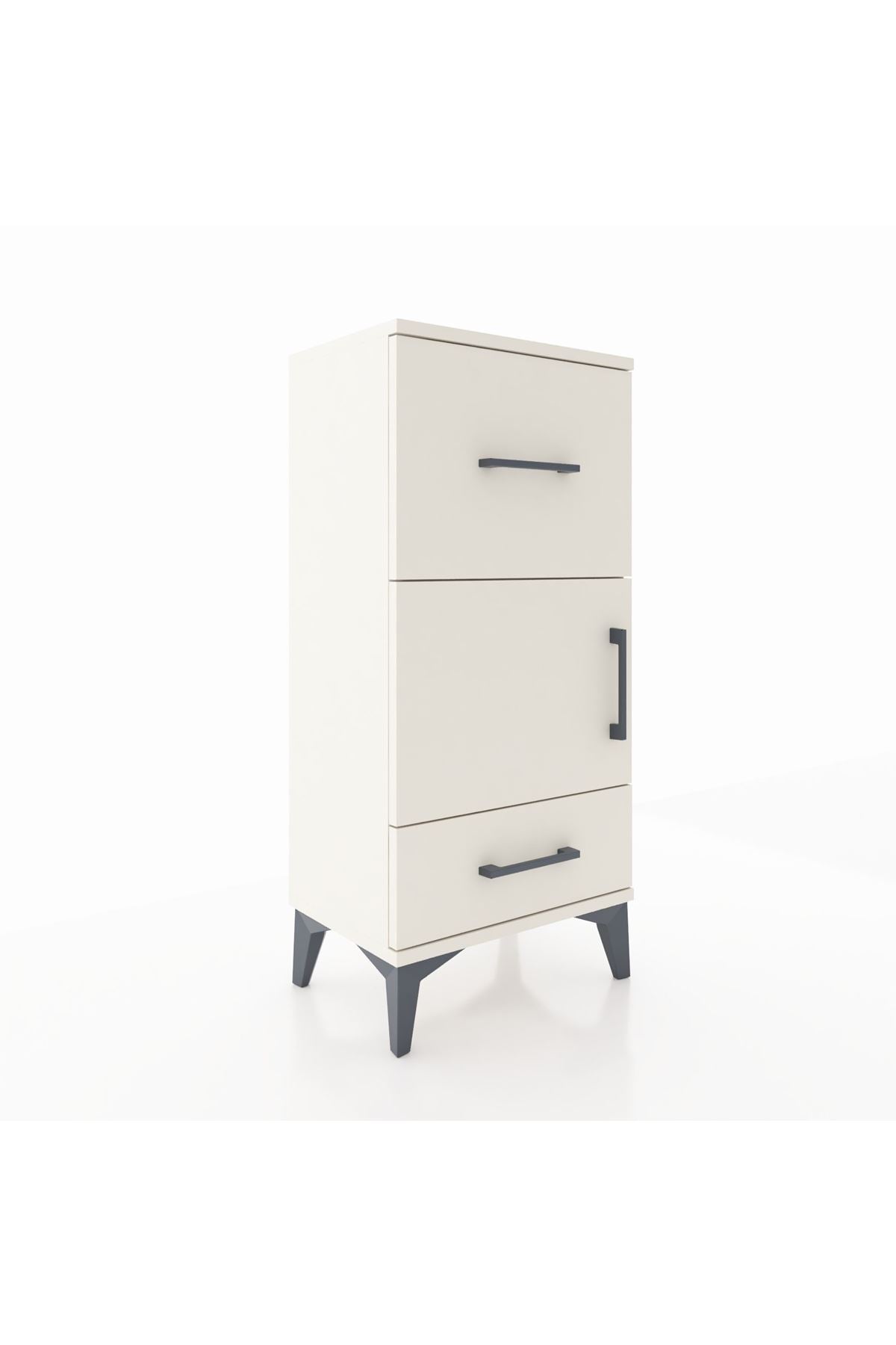 Arges Komodin Tek Raflı 2 Çekmeceli Tek Kapaklı 44x30x96 Aytaşı-Aytaşı