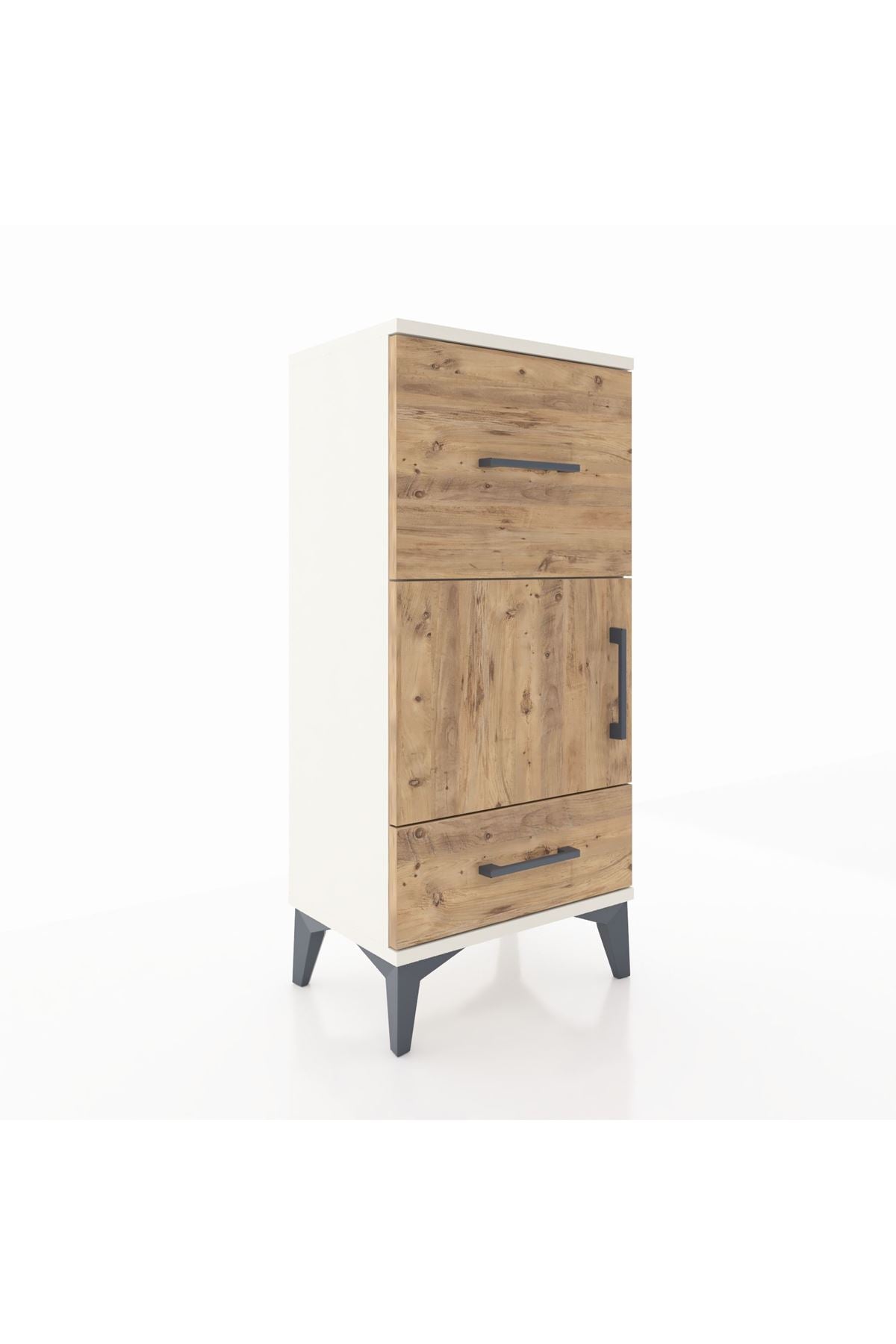 Arges Komodin Tek Raflı 2 Çekmeceli Tek Kapaklı 44x30x96 Aytaşı-Çam