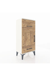 Arges Komodin Tek Raflı 2 Çekmeceli Tek Kapaklı 44x30x96 Aytaşı-Çam