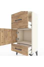 Arges Komodin Tek Raflı 2 Çekmeceli Tek Kapaklı 44x30x96 Aytaşı-Çam
