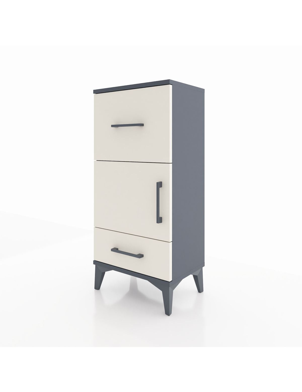 Arges Komodin Tek Raflı 2 Çekmeceli Tek Kapaklı 44x30x96 - S09M029V4A