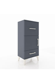 Arges Komodin Tek Raflı 2 Çekmeceli Tek Kapaklı 44x30x96 Antrasit-Antrasit