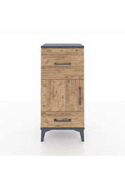 Arges Komodin Tek Raflı 2 Çekmeceli Tek Kapaklı 44x30x96 Antrasit-Çam