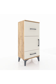 Arges Komodin Tek Raflı 2 Çekmeceli Tek Kapaklı 44x30x96 Çam-Aytaşı