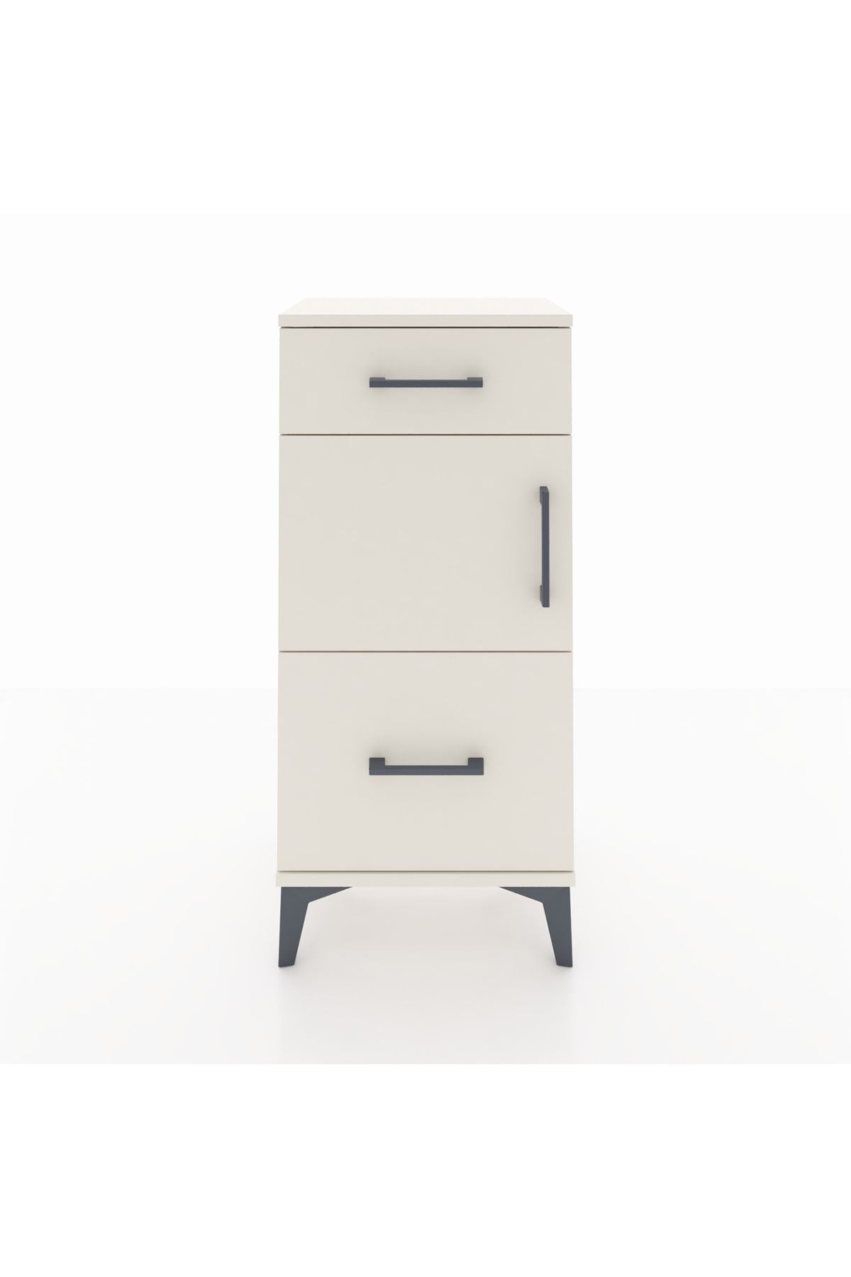 Arges Komodin Tek Raflı 2 Çekmeceli Tek Kapaklı 44x30x96 Aytaşı-Aytaşı