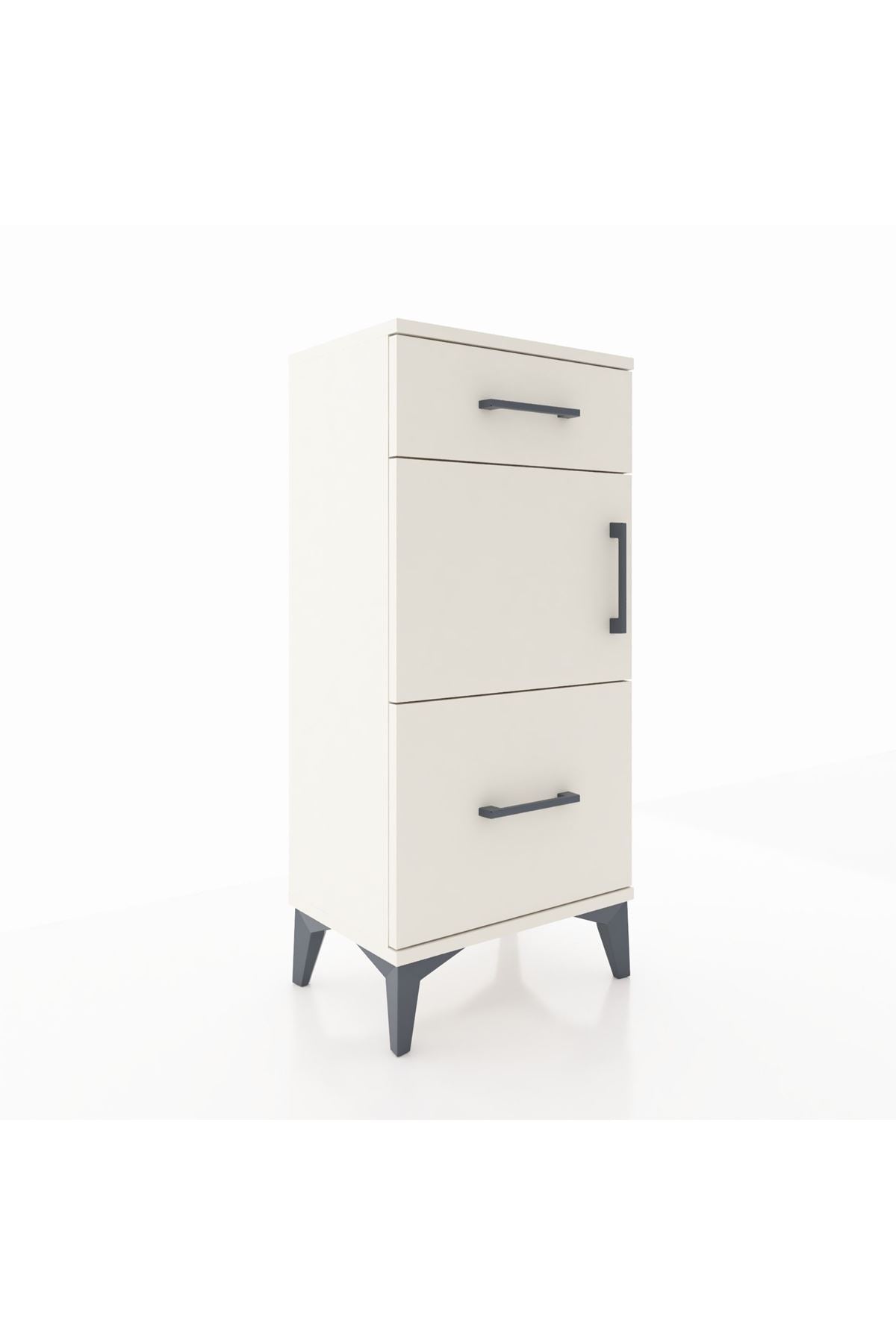 Arges Komodin Tek Raflı 2 Çekmeceli Tek Kapaklı 44x30x96 Aytaşı-Aytaşı