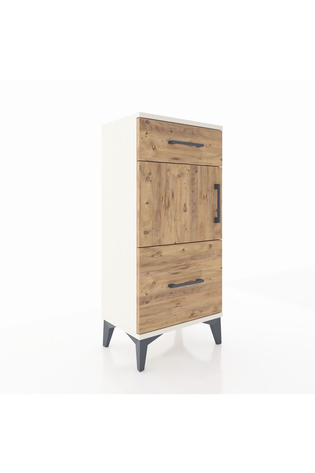 Arges Komodin Tek Raflı 2 Çekmeceli Tek Kapaklı 44x30x96 Aytaşı-Çam