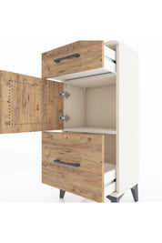 Arges Komodin Tek Raflı 2 Çekmeceli Tek Kapaklı 44x30x96 Aytaşı-Çam