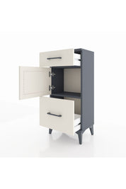 Arges Komodin Tek Raflı 2 Çekmeceli Tek Kapaklı 44x30x96 Antrasit-Aytaşı