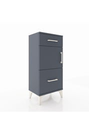 Arges Komodin Tek Raflı 2 Çekmeceli Tek Kapaklı 44x30x96 Antrasit-Antrasit