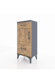 Arges Komodin Tek Raflı 2 Çekmeceli Tek Kapaklı 44x30x96 Antrasit-Çam