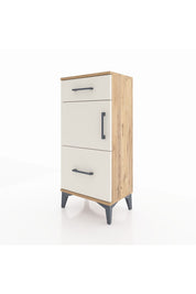 Arges Komodin Tek Raflı 2 Çekmeceli Tek Kapaklı 44x30x96 Çam-Aytaşı