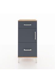 Arges Komodin Tek Raflı 2 Çekmeceli Tek Kapaklı 44x30x96 Çam-Antrasit