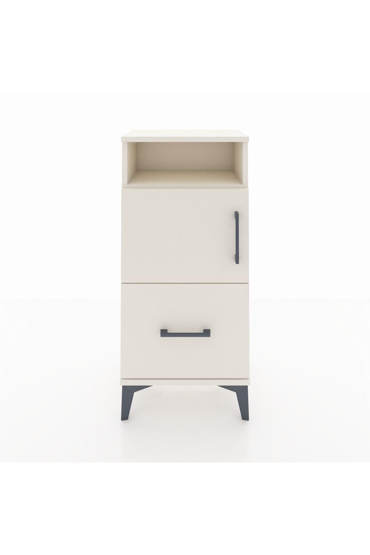 Arges Komodin 2 Raflı Tek Çekmeceli 2 Kapaklı 44x30x96 Aytaşı-Aytaşı