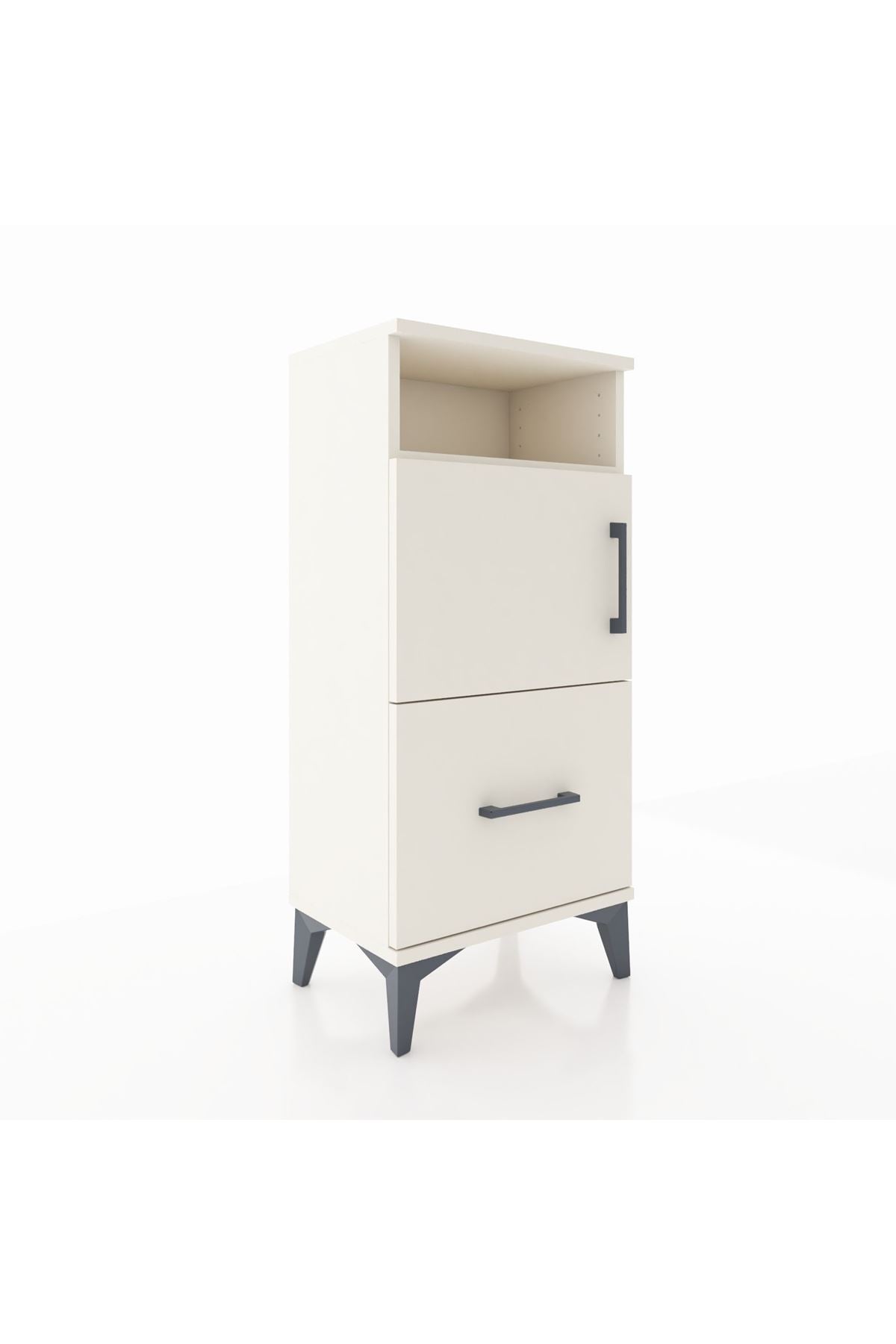 Arges Komodin 2 Raflı Tek Çekmeceli 2 Kapaklı 44x30x96 Aytaşı-Aytaşı