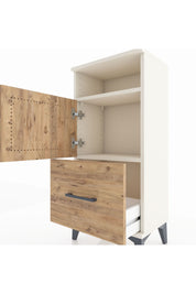 Arges Komodin 2 Raflı Tek Çekmeceli 2 Kapaklı 44x30x96 Aytaşı-Çam