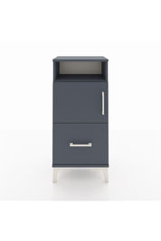 Arges Komodin 2 Raflı Tek Çekmeceli 2 Kapaklı 44x30x96 Antrasit-Antrasit