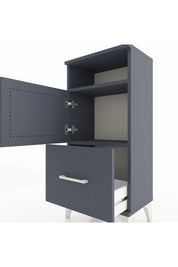 Arges Komodin 2 Raflı Tek Çekmeceli 2 Kapaklı 44x30x96 Antrasit-Antrasit