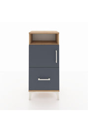 Arges Komodin 2 Raflı Tek Çekmeceli 2 Kapaklı 44x30x96 Çam-Antrasit