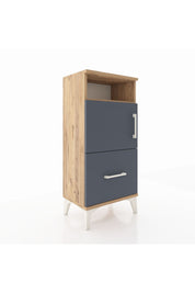 Arges Komodin 2 Raflı Tek Çekmeceli 2 Kapaklı 44x30x96 Çam-Antrasit