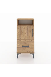 Arges Komodin 2 Raflı Tek Çekmeceli 2 Kapaklı 44x30x96 Çam-Çam