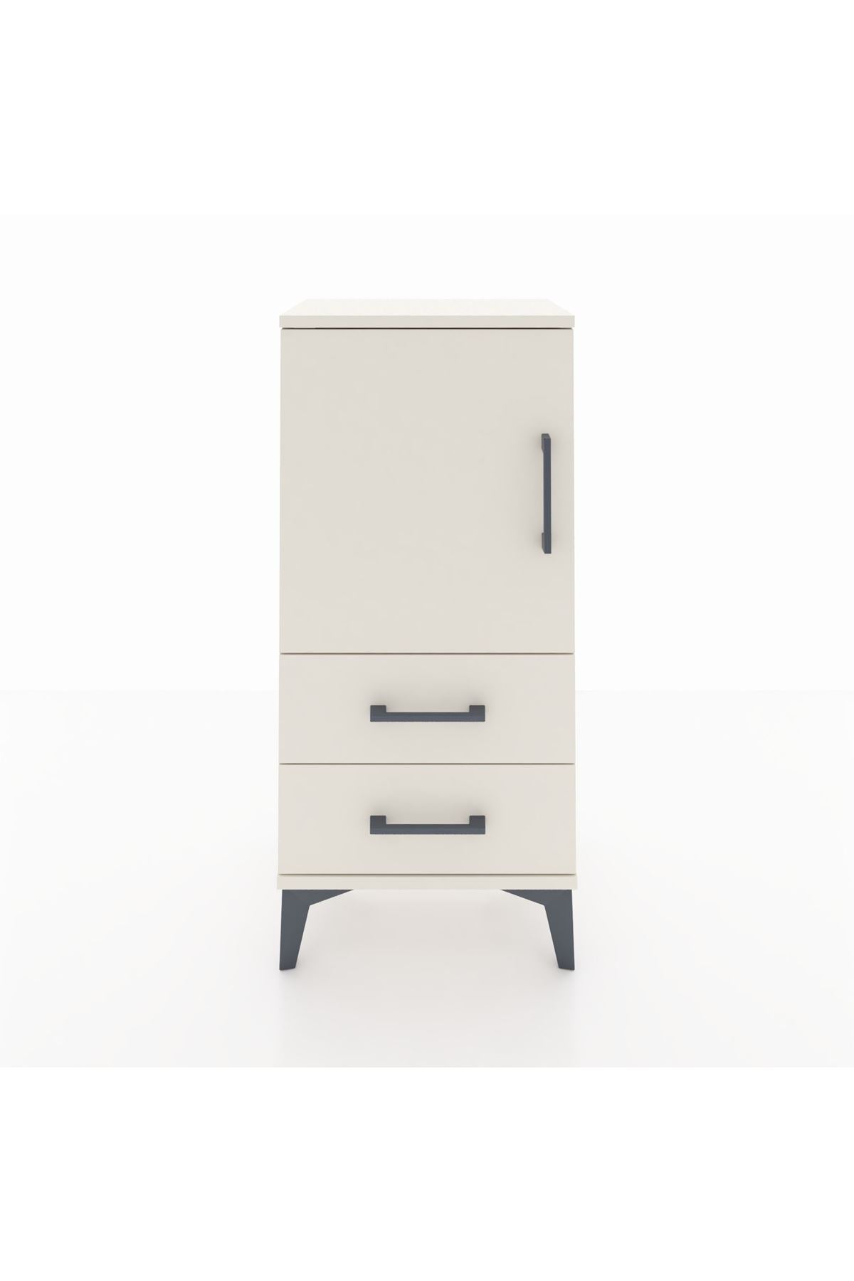 Arges Komodin 2 Raflı 2 Çekmeceli Tek Kapaklı 44x30x96 Aytaşı-Aytaşı