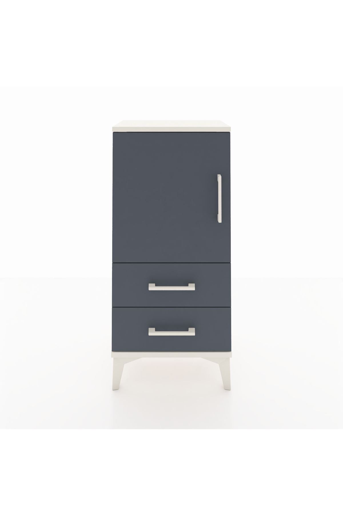 Arges Komodin 2 Raflı 2 Çekmeceli Tek Kapaklı 44x30x96 Aytaşı-Antrasit