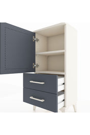 Arges Komodin 2 Raflı 2 Çekmeceli Tek Kapaklı 44x30x96 Aytaşı-Antrasit