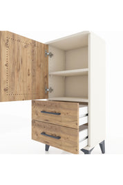 Arges Komodin 2 Raflı 2 Çekmeceli Tek Kapaklı 44x30x96 Aytaşı-Çam