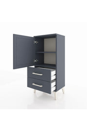 Arges Komodin 2 Raflı 2 Çekmeceli Tek Kapaklı 44x30x96 Antrasit-Antrasit