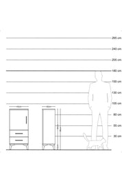 Arges Komodin 2 Raflı 2 Çekmeceli Tek Kapaklı 44x30x96 Antrasit-Antrasit